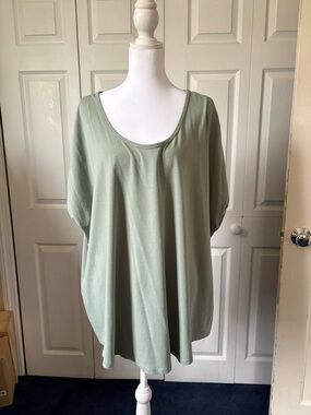Lands' End Relaxed Scoop Neck Tee in Sage